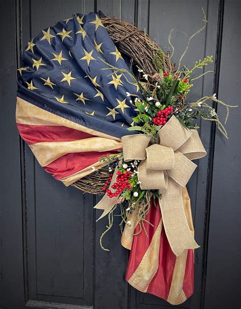 flag wreaths for front door|Flag Wreaths .